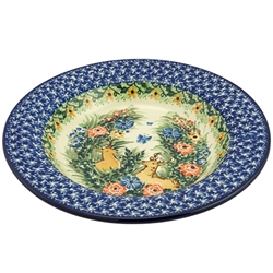 Polish Pottery 9.5" Soup / Pasta Plate. Hand made in Poland. Pattern U2973 designed by Teresa Andrukiewicz.