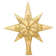 This shimmering gold star will be the perfect crowning glory for a Radko-laden Christmas tree! Impress your guests with a magnificent tree topper upon the highest bough.