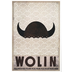 Wolin, Polish Promotion Poster designed by artist Ryszard Kaja. It has now been turned into a post card size 4.75" x 6.75" - 12cm x 17cm.