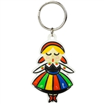 Attractive rubber key chain featuring a Polish dancer in a Lowicz costume.