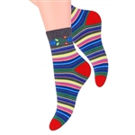 Folk is in fashion and these beautiful Polish hosiery featuring a Lowicz wycinanka floral and stripe design look really sharp. Made in Lowicz, Poland.
