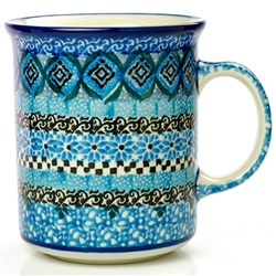 Polish Pottery 8 oz. Everyday Mug. Hand made in Poland. Pattern U4603 designed by Teresa Liana.