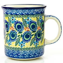 Polish Pottery 8 oz. Everyday Mug. Hand made in Poland. Pattern U2317 designed by Karolina Sliwinska.
