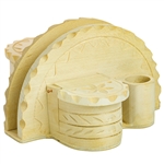 Made in Zakopane this type of four piece napkin holder is still in use in the villages and farms of southern Poland. Made of seasoned linden wood.
