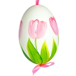 Hand Painted Duck Art Egg "Tulip Time"