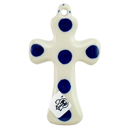 Polish Pottery 3" Cross. Hand made in Poland and artist initialed.