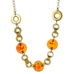 20" Gold Vermeil And Honey Amber Necklace