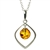 Elegant sterling silver pendant and adjustable length chain, framing a beautiful sphere of honey amber.
