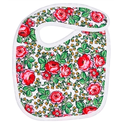 100% cotton baby's bib in a traditional Goral flower design.