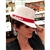 Straw Polish Hipster Hat. Display the Polish colors of red and white with this handsome looking hat with a tip of your head!  Designed to fit head size 22.75" max.