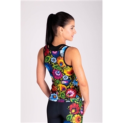 Sporty and stylish Polish folk pattern leggings and tank top fitness set.   They will be perfect for fitness, gym, jogging and other sports activities.  92% polyester, 8% elastane stretchy material.