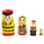 From the traditional crafting village of Semenov, this Russian folk art matryoshka takes good care of his lovely wife and small son and daughter.  The Semenov Good Family Man wears the signature red flowers on yellow background typical of Semenov stacking