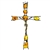 Baltic Amber Metal And Brass Crucifix 7"
