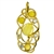 Free form gold vermeil pendant highlighted with custard amber cabochons and cubic zirconia.