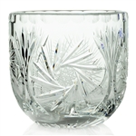 Genuine Polish Hand Cut 24% Lead Crystal Bowl 4" Tall.  Starburst pattern.