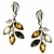 Multicolor Amber Leaf Post Earrings 1"