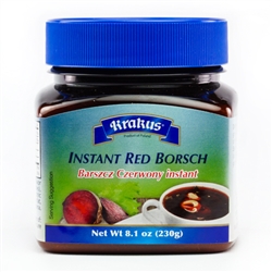 Perfect For Making Your Own Beet Soup. Add 1 tablespoon of borscht powder to 200ml of hot water and stir well. Product of Poland.
Contains soy, lactose and gluten.  May contain traces of celery, mustard and milk.