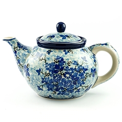 Polish Pottery 40 oz. Teapot. Hand made in Poland. Pattern U4640 designed by Maria Starzyk.