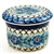 Polish Pottery 4.5" European Butter Crock. Hand made in Poland. Pattern U488 designed by Anna Pasierbiewicz.