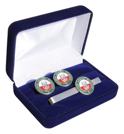 Beautiful Polish Armed Forces Cuff Links and Tie Bar Set.  Shipped in a presentation box as show.