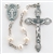 Polish Art Center - 19.5" 5mm Genuine Fresh Water Pearl Bead Rosary with Deluxe Silver Oxidized Crucifix and Center. It comes with a Deluxe Velvet Box