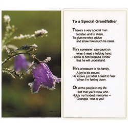 Grandfather Prayer - Holy Card.  Plastic Coated. Picture is on the front, text is on the back of the card.