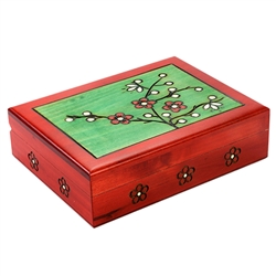 This beautiful box is made of seasoned Linden wood, from the Tatra Mountain region of Poland.  The skilled artisans of this region employ centuries old traditions and meticulous handcraftmanship to create a finished product of uncompromising quality.