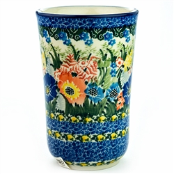 Polish Pottery 11 oz. Tumbler. Hand made in Poland. Pattern U4563 designed by Maria Starzyk.