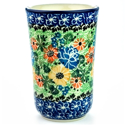 Polish Pottery 11 oz. Tumbler. Hand made in Poland. Pattern U2436 designed by Barbara Makiela.