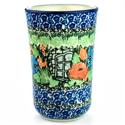 Polish Pottery 11 oz. Tumbler. Hand made in Poland. Pattern U4016 designed by Maria Starzyk.