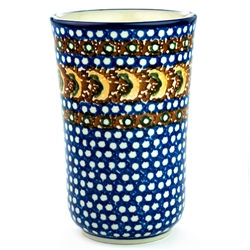 Polish Pottery 11 oz. Tumbler. Hand made in Poland. Pattern U159 designed by Anna Pasierbiewicz.