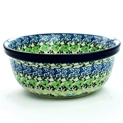 Polish Pottery 6" Cereal/Berry Bowl. Hand made in Poland. Pattern U4572 designed by Maria Starzyk.