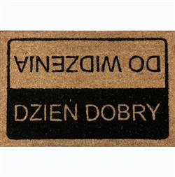 This mat has you coming and going in Polish.  Hello and goodby! Resis
