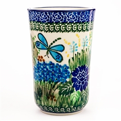 Polish Pottery 11 oz. Tumbler. Hand made in Poland. Pattern U2021 designed by Teresa Liana.