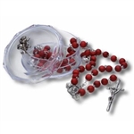 Wooden Scented Rosary (Rose) With John Paul II Metal Crucifix