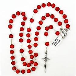 Wooden Scented Rosary (Rose) With John Paul II Metal Crucifix