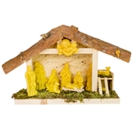 11 piece set of pure Polish beeswax figures set in a wooden nativity and nestled in a soft bed of dried moss. Create your own Nativity scene! Makes a great Christmas present. Hand made in Poland.  Size is approx 9" tall x 15" long x 4" wide.