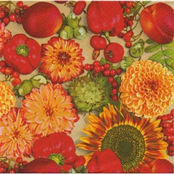 Celebrate the Autumn season with these beautiful napkins. These original designs will make any table festive.  Three ply napkins with water based paints used in the printing process.