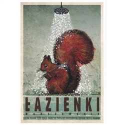 Polish poster designed by artist Ryszard Kaja to promote tourism to Poland.  It has now been turned into a post card size 4.75" x 6.75" - 12cm x 17cm.