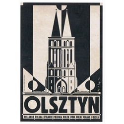 Polish poster designed by artist Ryszard Kaja to promote tourism to Poland.  It has now been turned into a post card size 4.75" x 6.75" - 12cm x 17cm.
