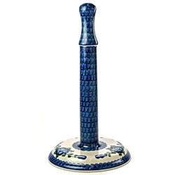 Polish Pottery 13" Paper Towel Holder. Hand made in Poland and artist initialed.