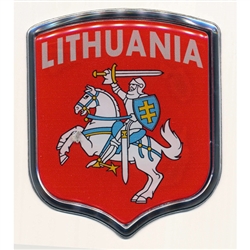 Lithuanian Coat Of Arms Emblem Raised Sticker 3"