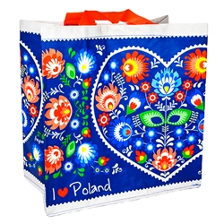 This lightweight yet durable tote bag is a perfect way to display your heritage. Made of polypropylene (PP) woven laminate. Water runs right off.  Size opened is approx 14" x 13.5" x 8".