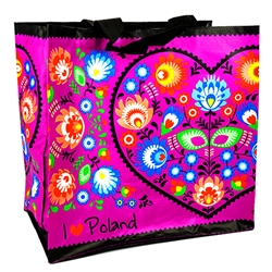 This lightweight yet durable tote bag is a perfect way to display your heritage. Made of polypropylene (PP) woven laminate. Water runs right off.  Size opened is approx 14" x 13.5" x 8".