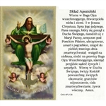 Apostles' Creed - Polish - Sklad Apostolski - Holy Card Plastic Coated. Picture is on the front, Polish text is on the back of the card. Note: the plastic is slightly 'wrinkled' around the medallion which is not meant to be removed.