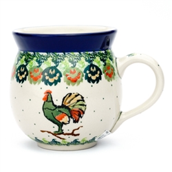 Polish Pottery 11 oz. Bubble Mug. Hand made in Poland. Pattern U4760 designed by Wirginia Cebrowska.