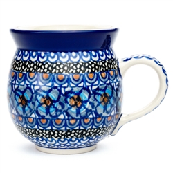 Polish Pottery 11 oz. Bubble Mug. Hand made in Poland. Pattern U499 designed by Maryla Iwicka.