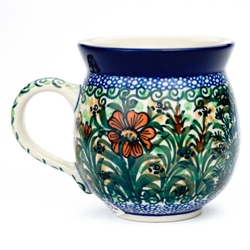 Polish Pottery 16 oz. Bubble Mug. Hand made in Poland. Pattern U1491 designed by Jolanta Okraska.