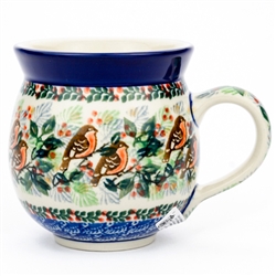 Polish Pottery 11 oz. Bubble Mug. Hand made in Poland. Pattern U2649 designed by Maria Starzyk.