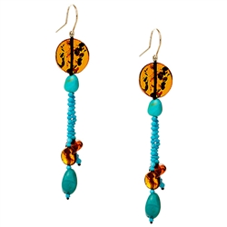 Bozena Przytocka is a designer of artistic amber jewelry based in Gdansk, Poland. Here is a beautiful example of her ability to blend amber and turquoise to create a stunning set of earrings.